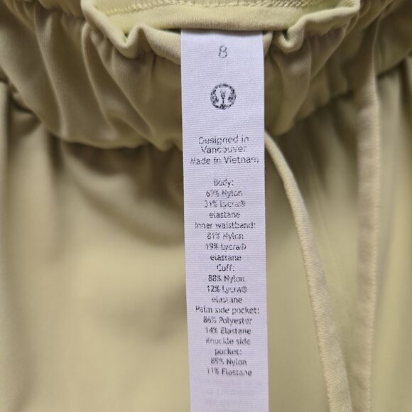 Lululemon Stretch High-Rise Jogger *Full Length sz 8 in Yellow Pull-On Pants EUC - Picture 10 of 14